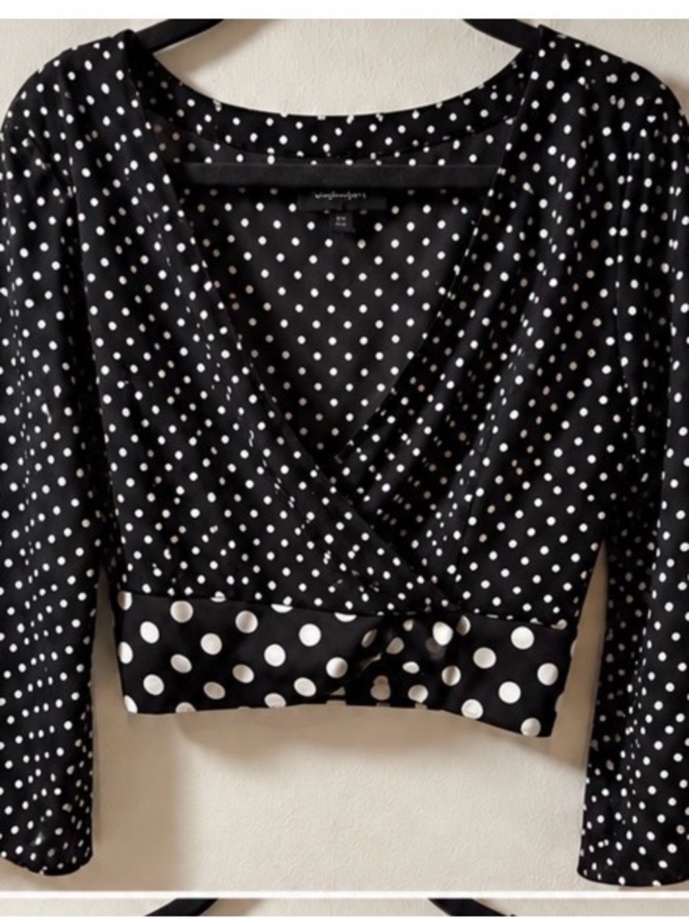 Fashion Nova Black and White Polka Dot Crop Top